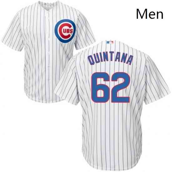 Mens Majestic Chicago Cubs 62 Jose Quintana Replica White Home Cool Base MLB Jersey
